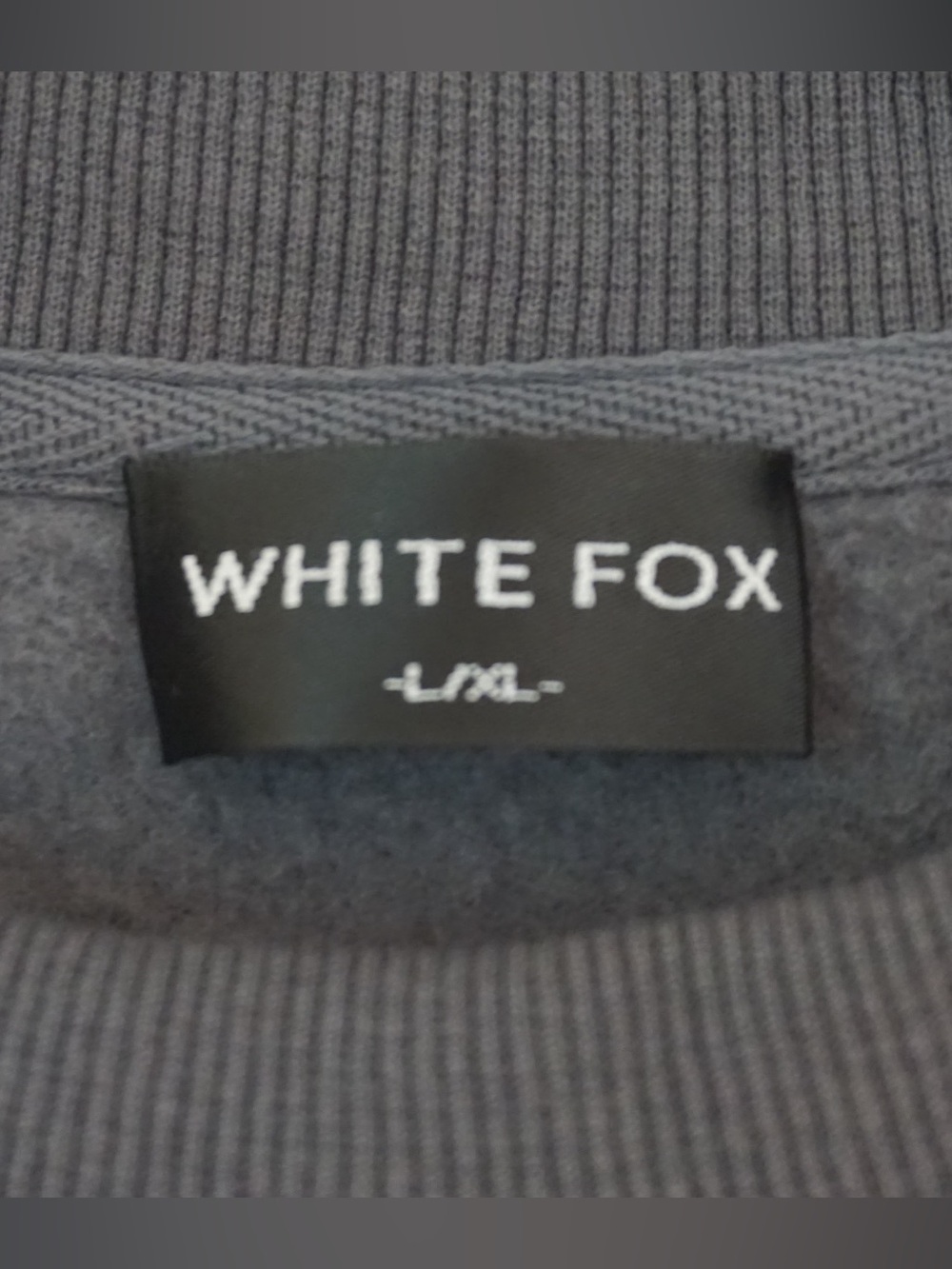 White Fox Boutique Charcoal Crewneck with Lavender Logo - Picture 3 of 4
